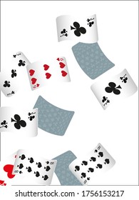 Casino Playing Cards. Pattern for ads of parties, events in Vegas. Vector illustration in vintage style. Vector illustration in celtic style.