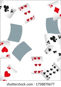 Casino Playing Cards. Pattern for ads of parties, events in Vegas. Vector illustration in vintage style. Vector illustration in celtic style.