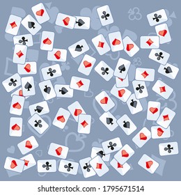 Casino Playing Cards. Pattern for ads of parties, events in Vegas.