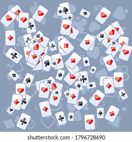 Casino Playing Cards. Pattern for ads of parties, events in Vegas.