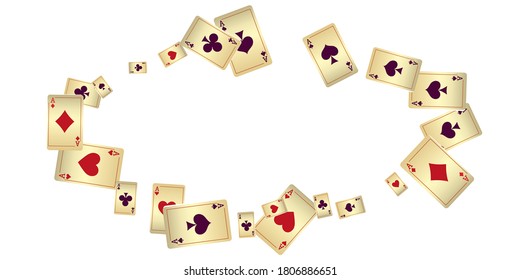 Casino Playing Cards. Pattern for ads of parties, events in Vegas. Vector illustration in vintage style.