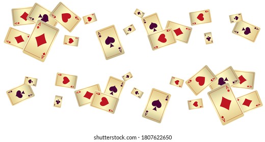 Casino Playing Cards. Pattern for ads of parties, events in Vegas. Vector illustration in vintage style.