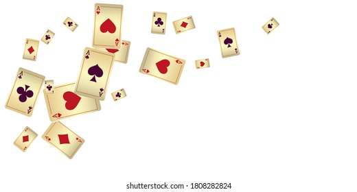 Casino Playing Cards. Pattern for ads of parties, events in Vegas. Vector illustration in vintage style.