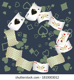 Casino Playing Cards. Pattern for ads of parties, events in Vegas.