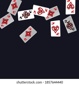 Cartas de juego del Casino. Patrón para anuncios de fiestas, eventos en Las Vegas. Ilustración vectorial en estilo vintage. Ilustración vectorial en estilo celta.