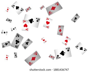 Casino Playing Cards. Pattern for ads of parties, events in Vegas. Vector illustration