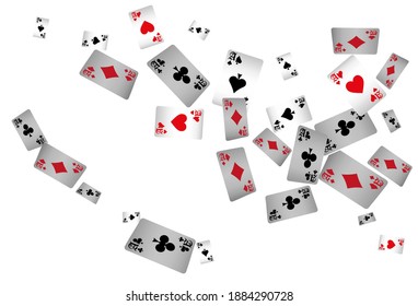 Casino Playing Cards. Pattern for ads of parties, events in Vegas. Vector illustration