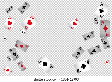 Casino Playing Cards. Pattern for ads of parties, events in Vegas. Vector illustration
