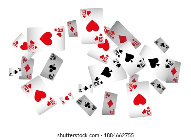 Casino Playing Cards. Pattern for ads of parties, events in Vegas. Vector illustration