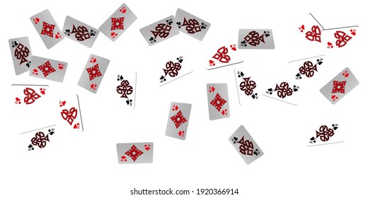 Casino Playing Cards. Pattern for ads of parties, events in Vegas. Vector illustration in vintage style. Vector illustration in celtic style.