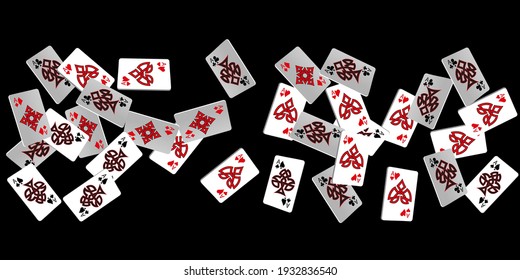 Casino Playing Cards. Pattern for ads of parties, events in Vegas. Vector illustration