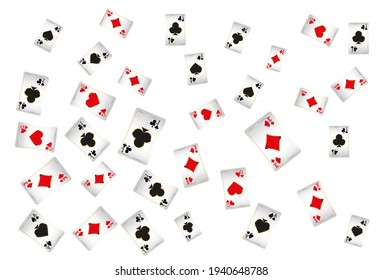 Casino Playing Cards. Pattern for ads of parties, events in Vegas. Vector illustration