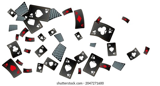 Casino Playing Cards. Pattern for ads of parties, events in Vegas. Vector illustration in vintage style.