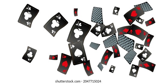 Casino Playing Cards. Pattern for ads of parties, events in Vegas. Vector illustration in vintage style.