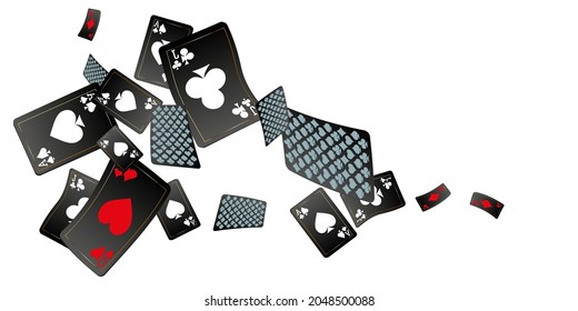 Cartas de juego del Casino. Patrón para anuncios de fiestas, eventos en Las Vegas. Ilustración vectorial en estilo vintage.