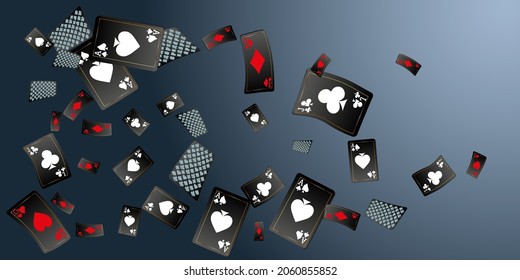 Casino Playing Cards. Pattern for ads of parties, events in Vegas. Vector illustration