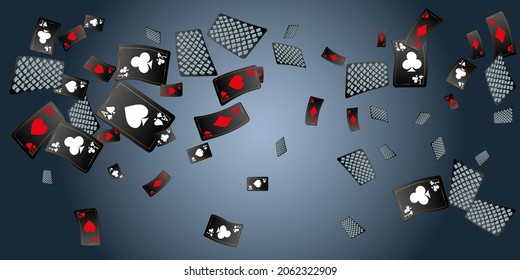 Casino Playing Cards. Pattern for ads of parties, events in Vegas. Vector illustration