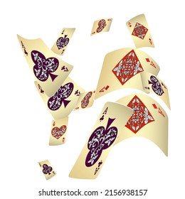 Casino Playing Cards. Pattern for ads of parties, events in Vegas. Vector illustration in vintage style.