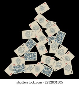 Cartas de juego del Casino. Patrón para anuncios de fiestas, eventos en Las Vegas. Ilustración vectorial en estilo vintage.