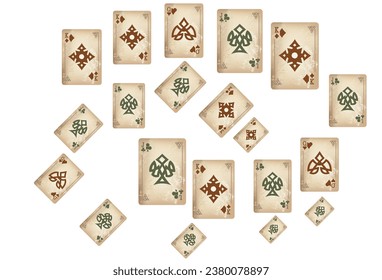 Casino Playing Cards. Pattern for ads of parties, events in Vegas. Vector illustration in vintage style. Vector illustration in celtic style.
