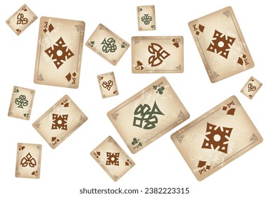 Casino Playing Cards. Pattern for ads of parties, events in Vegas. Vector illustration in vintage style. Vector illustration in celtic style.
