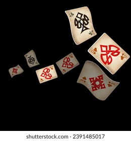 Casino Playing Cards. Pattern for ads of parties, events in Vegas. Vector illustration in vintage style. Vector illustration in celtic style.
