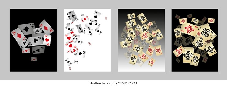 Casino Playing Cards. Pattern for ads of parties, events in Vegas. Vector illustration in vintage style. Vector illustration in celtic style.
