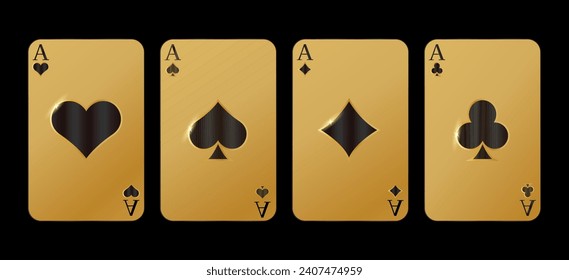 Casino playing cards. Symbols of four suits- spades, hearts, diamonds and clubs icons.