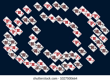 Casino Playing Cards. Vector illustration in celtic style.