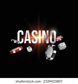 Casino pocker chips 3d banner