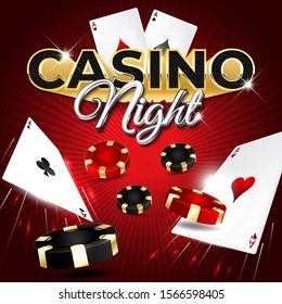 Casino Poker background with casino element, playing card, and roulette