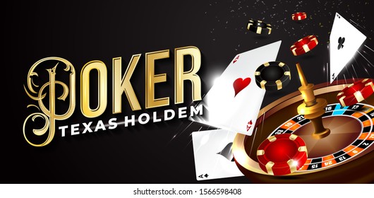 Casino Poker background with casino element, playing card, and roulette