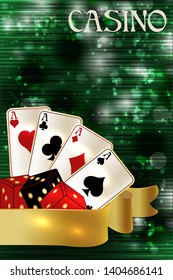 Casino poker banner, vector illustration