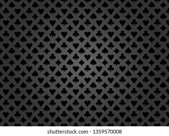 Casino poker black suits grey design background vector