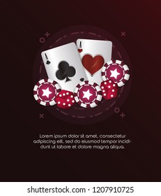casino poker card aces dices and chips gambling