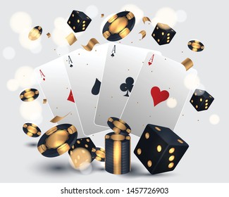 Casino poker card design 3d Vector