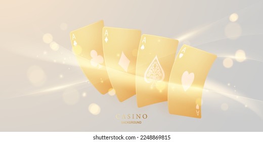 Casino poker card design background 3d on luxury background vector illustration