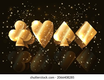 Casino Poker card elements 3d, vector illustration