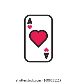 casino poker card with heart vector illustration design