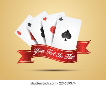 Casino Poker Card with ribbon