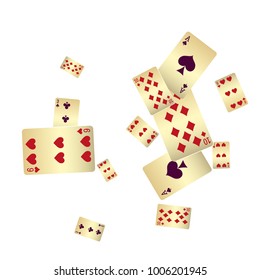 Casino. Poker card scattered banner. Vector illustration in vintage style.