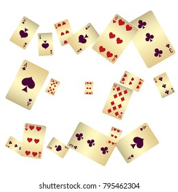 Casino. Poker card scattered banner. Vector illustration in vintage style.