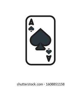 casino poker card with spade vector illustration design