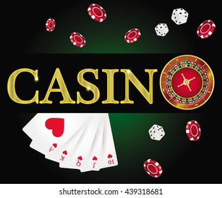 Casino, poker cards and chips.