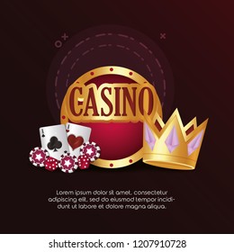 casino poker cards game dices chips board crown