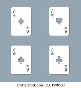 Casino Poker cards game quality vector illustration cut svg
