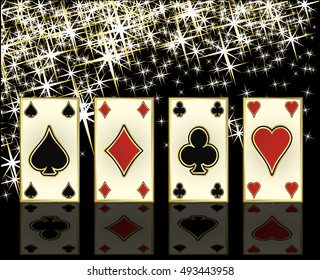 Casino poker cards, vector illustration