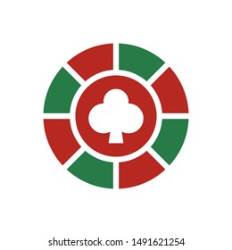 Casino poker chip icon vector