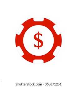 Casino poker chip on white background vector illustration 