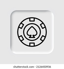 Casino, Poker-Chip einfache Vektorgrafik, Symbol. Flaches Design. Neumorphism design.ai
